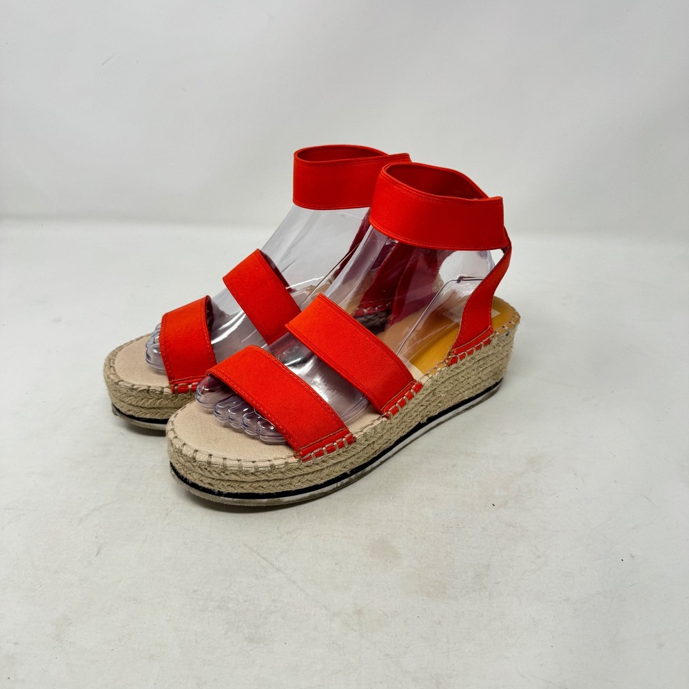 Dolce Vita Espadrille Platform Sandals Red 8.5 Elastic Straps Summer Vacation